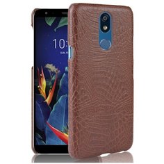 Чехол-накладка Mypads на Sony Xperia 1 (J9110) элегантный тонкий на пластиковой основе с дизайном под кожу крокодила коричневый