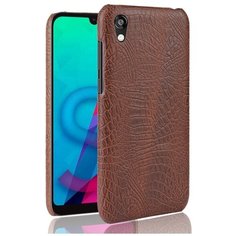 Чехол-накладка Mypads на Huawei Y5 2019/Huawei Honor 8S / 8S Prime (KSA-LX9) элегантный тонкий на пластиковой основе с дизайном под кожу крокодила коричневый