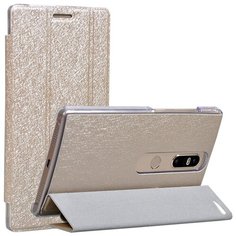 Чехол-обложка MyPads для Lenovo Phab 2 Plus PB2-670M 6.4 тонкий умный кожаный на пластиковой основе с трансформацией в подставку золотой