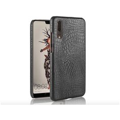 Чехол панель бампер MyPads для Vivo X23 элегантный тонкий на пластиковой основе с дизайном под кожу крокодила черный