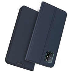 Чехол-книжка MyPads для OnePlus 8T из качественной водоотталкивающей импортной кожи на жесткой металлической основе синий