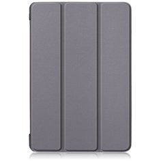 Чехол-обложка MyPads для iPad Pro 12.9 (2018) A1895, A1983, A2014 тонкий умный кожаный на пластиковой основе с трансформацией в подставку серый