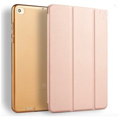 Чехол-обложка MyPads для Xiaomi Mipad 1 тонкий умный кожаный на пластиковой основе с трансформацией в подставку розовое золото