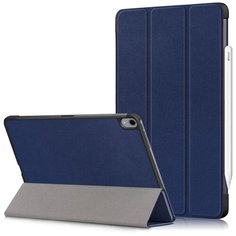 Чехол-обложка MyPads для iPad Air 4 10.9 (2020) - A2316, A2324, A2325, A2072 тонкий умный кожаный на пластиковой основе с трансформацией в подставку синий