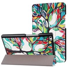 Чехол-обложка MyPads для Huawei MediaPad M3 Lite 8 тонкий умный кожаный на пластиковой основе с трансформацией в подставку (Сказочное дерево)