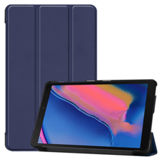 Чехол-обложка MyPads для Samsung Galaxy Tab A 8.0 (2019) SM-P200 / P205 тонкий умный кожаный на пластиковой основе с трансформацией в подставку синий