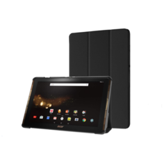 Чехол-обложка MyPads для Acer Iconia One B3-A40 16Gb тонкий умный кожаный на пластиковой основе с трансформацией в подставку черный