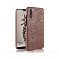 Чехол-накладка Mypads на Huawei Honor Note 10 элегантный тонкий на пластиковой основе с дизайном под кожу крокодила коричневый