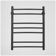 Полотенцесушитель водяной ARIANO Палермо 70х53 черный матовый, 7 перекладин, угловые американки 1x3/4 в комплекте