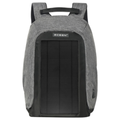 Рюкзак MyPads M-681 из износостойкого непромокаемого полиэстера для ноутбука Macbook Pro Air Xiaomi Lenovo HP Asus 11/ 12/ 13.3/ 14/ 15/ 15.6 дюйма ранец с USB портом и солнечной батареей уникальный дизайн подходит для студентов путешествий серого цве