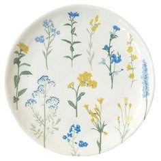 Тарелка десертная "Mille fleurs" с желтыми и синими цветами Easy Life