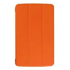 Чехол-обложка MyPads для LG G Pad F 8.0 (V495) тонкий умный кожаный на пластиковой основе с трансформацией в подставку оранжевый