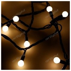 Светодиодная гирлянда ARD-BALL-CLASSIC-D13-5000-BLACK-50LED WARM (230V, 3.5W) (Ardecoled, IP65) 025566 (Arlight)