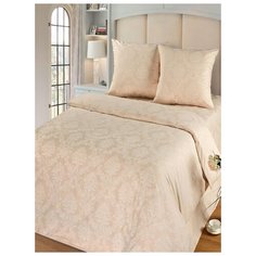 Комплект постельного белья Миланика Жемчуг Жаккард, 2-спальное, простыня на резинке, тип ткани поплин, состав: хлопок 100%. Milanika