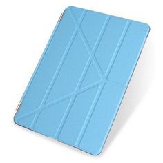 Чехол-обложка MyPads для Apple iPad 9.7 (2017) и Apple iPad 9.7 (2018) - A1822, A1823, A1893, A1954 тонкий умный кожаный на пластиковой основе с трансформацией в подставку голубой