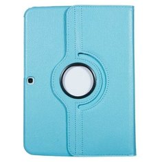 Чехол-подставка MyPads для Samsung Galaxy Tab 3 10.1 GT-P5200/P5210/P5220 на пластиковой основе кожаный поворотный роторный оборотный с трансформацией в подставку голубой