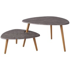 Стол журнальный Стилгрей серый бетон/дуб сонома Мебелик