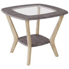 Стол журнальный Мельбурн со стеклом серый бетон/дуб сонома Мебелик