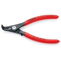 Щипцы прецизионные с запрессованными наконечниками для внешних стопорных колец, с ограничителем раскрытия, губки 90°, посадочный размер d 10 - 25 мм, d наконечников d 1.3 мм, 130 мм, чёрные, 1К ручки Knipex