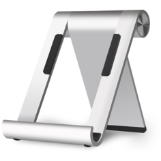 Удобная легкая подставка держатель MyPads A153-525 для телефонов и планшетов от 4 до 12 дюймов из высококачественного алюминия в стиле Apple (Серебристый)