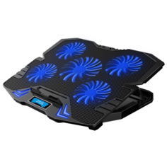 Охлаждающая подставка MyPads под ноутбук Dell Acer Lenovo HP Xiaomi Huawei MSI с диагоналями 11.6/ 12.1/ 12.5 / 12.6/ 13.3/ 14.1 /15.4 с регулятором скорости вращения синяя размер 30х37