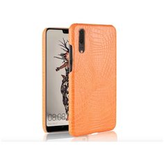 Чехол-панель Mypads для Xiaomi Mi 9 SE тонкий задний бампер на пластиковой основе с отделкой под кожу крокодила оранжевый