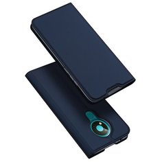 Чехол-книжка MyPads для Nokia 3.4 из качественной водоотталкивающей импортной кожи на жесткой металлической основе синий