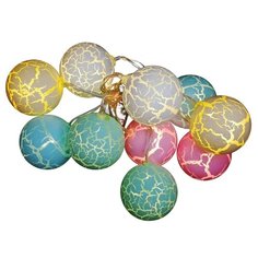 Гирлянда SHLights "Шарики цветные", 2,2 м, теплый белый