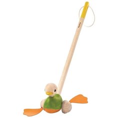 Каталка-игрушка PlanToys Pull-Along Duck (5626) зеленый/оранжевый