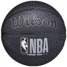 Мяч баскетбольный WILSON NBA Forge Pro Printed, арт.WTB8001XB07, р.7, синтетическая кожа (композит), черный