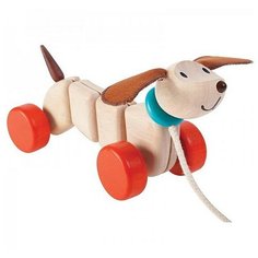 Каталка-игрушка PlanToys Happy Puppy (5101) бежевый/оранжевый/коричневый