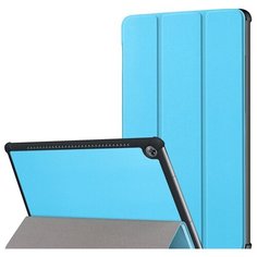 Чехол-обложка MyPads для Huawei MediaPad M5 10.8/ MediaPad M5 10.8 Pro тонкий умный кожаный для пластиковой основе с трансформацией в подставку голубой