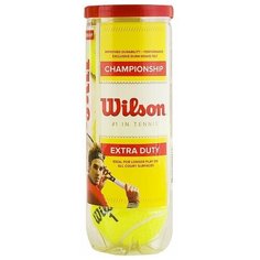 Мяч теннисный WILSON Championship, арт. WRT100101, одобр.ITF и USTA,фетр,нат.резина, уп.3 шт, желтый
