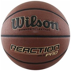 Мяч баскетбольный WILSON Reaction PRO, арт.WTB10138XB06, р.6, синт. PU, бутиловая камера , темно-коричневый