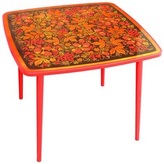 Стол Хохломская роспись Осень 72490520650 65x65 см черный фон/клубника