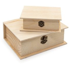 LYE015983 Шкатулки деревянные (сосна/фанера), 2 шт. 14.5*11.5*5см и 19.5*15.5*7см Astra & Craft