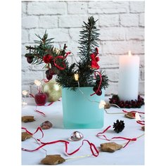 Кашпо-Подсвечник "Куб" 10х10см, h10см, 0,6л мята Nina Glass