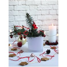 Кашпо-Подсвечник "Куб" 10х10см, h10см, 0,6л розовый Nina Glass