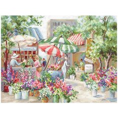 Leti978 Набор для вышивания LetiStitch Цветочный рынок 30*23см