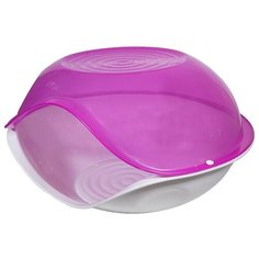 Домик для кошки DUCK PLAIN TRANSPARENT пластик, розовый Georplast