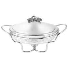 Блюдо с подогревом Regent "Винтаж" 2 л круглое, крышка, нержавеющая сталь, 35х29х20 см (RE-35073.4)