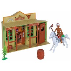 Набор детский игровой "Вестерн", фигурка индейца на лошади, домик, для детей, для мальчиков , в/п 27*27*6 см Компания Друзей