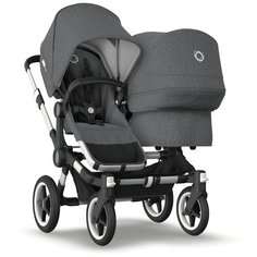 Универсальная коляска для двойни Bugaboo Donkey 3 Duo, 2 в 1, Alu/Grey melange/Grey melange, цвет шасси: серебристый