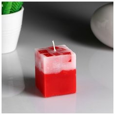 Свеча- куб с мозаикой "Клубника" ароматическая, 5×6 см 4852551 Сима ленд
