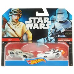 Hot Wheels Star Wars Набор машинок Rey и First Order Flametrooper