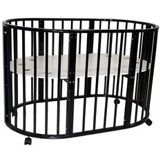 Кроватка SoftSpace Candy 7в1, продольный маятник венге