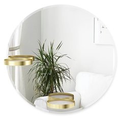 Зеркало с полочками Perch 60 см латунь, Umbra