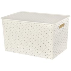 Корзинка с крышкой "Береста", цвет: слоновая кость, 35x24,5x20,5 см, 14 литров Violet