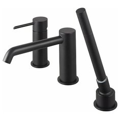 NK ROUND Однорычажный смеситель на борт ванны, чёрный матовый Noken