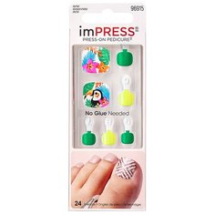 Kiss Твердый лак Импрессс Педикюр "Джунгли", Impress Toe Nails BIPT029